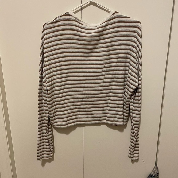 Garage Medium white and brown striped shirt - Picture 2 of 2